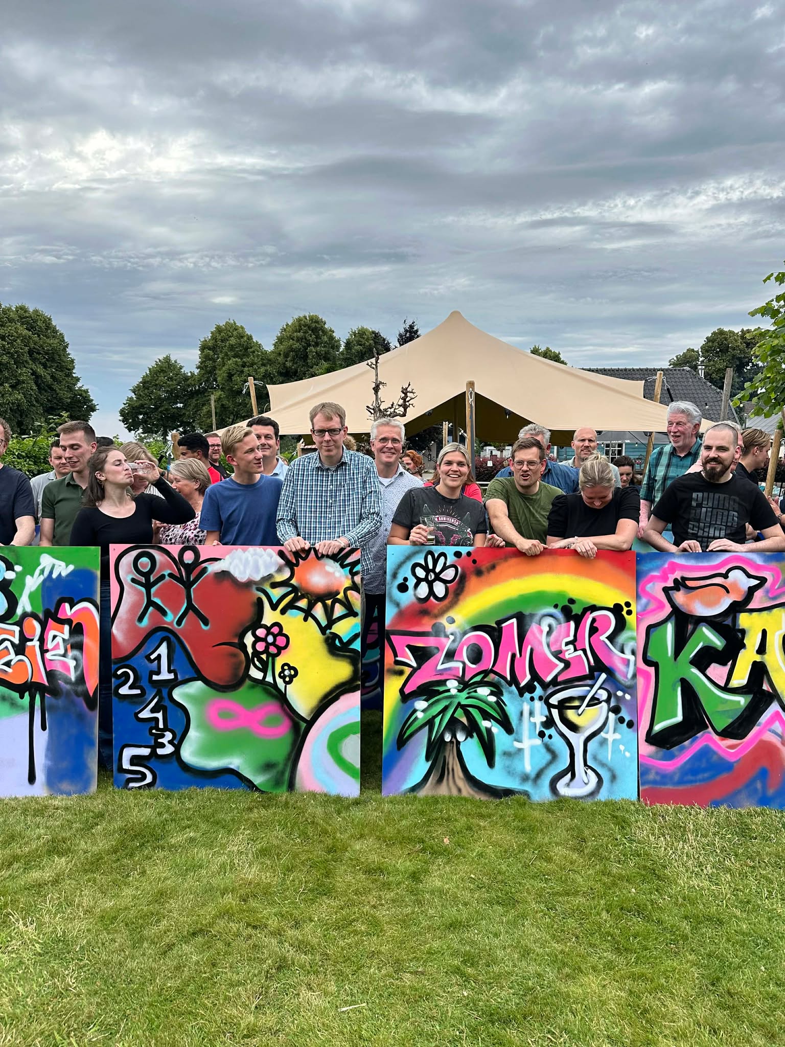 Graffiti art activity at a festival event