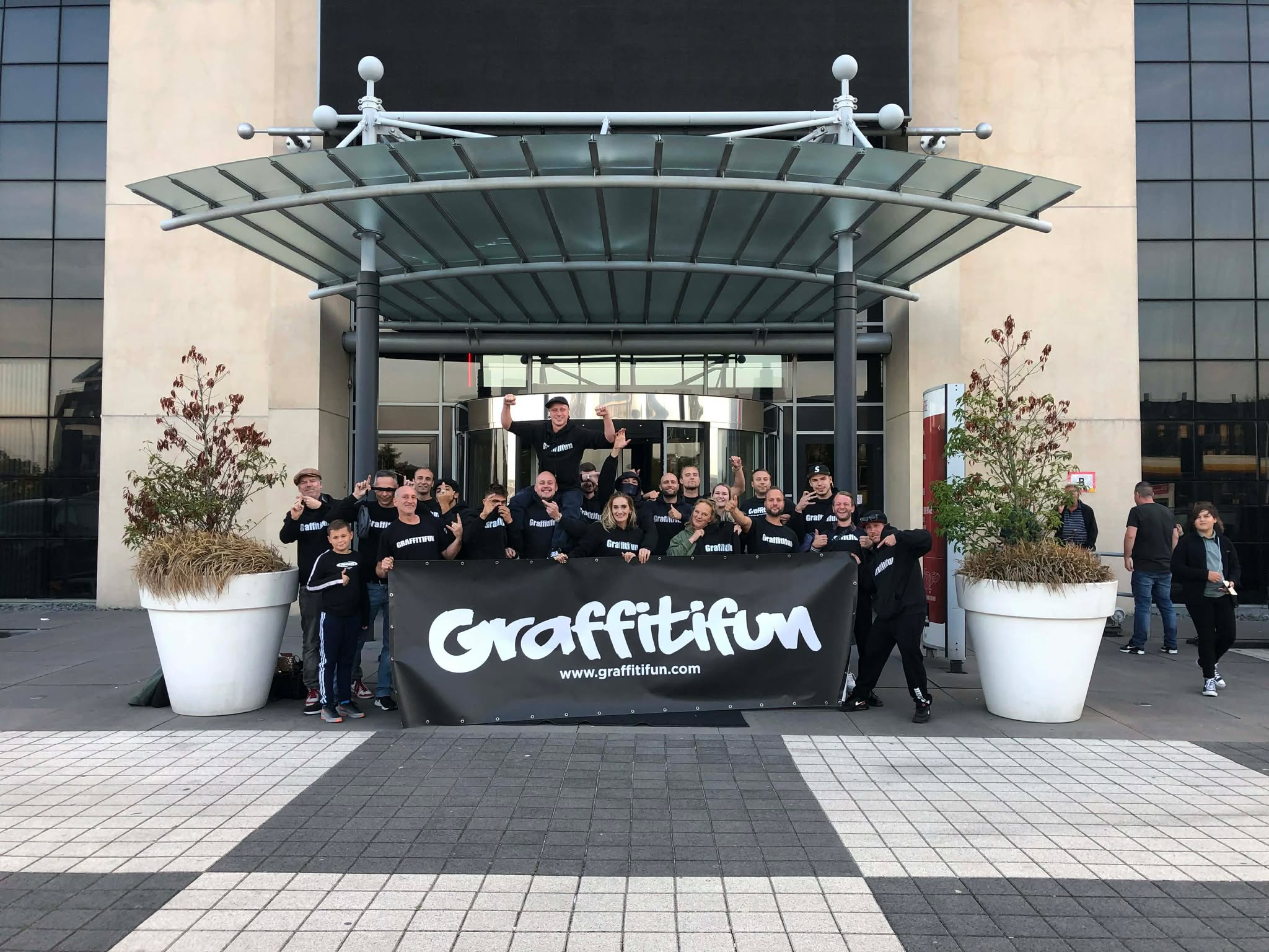 Graffiti team picture at group dinner